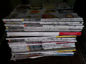 Amy's magazine stack