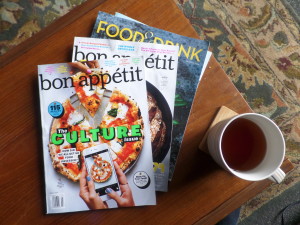 magazines on coffee table