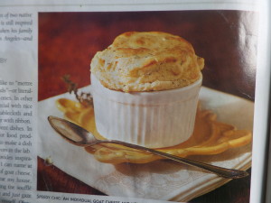 Goat cheese and Herb Souffles