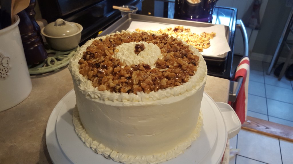 Carrot Cake with Candied Walnuts